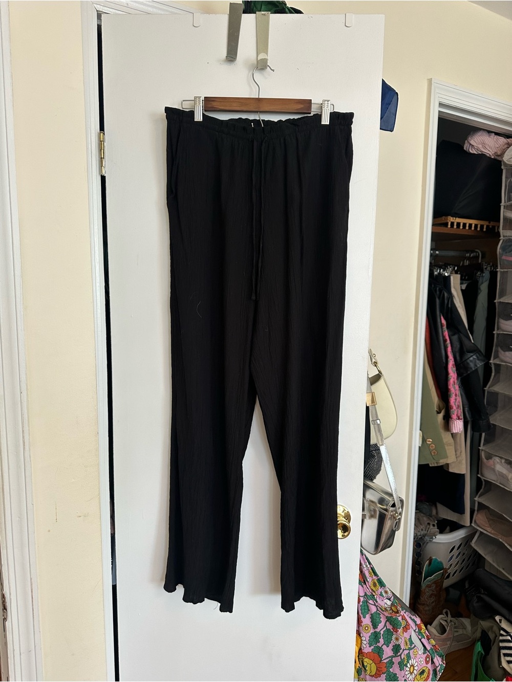 Zara Black Drawstring Casual Pants